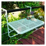 WZYJLyds Klapptisch Balkon Geländer, Klapptisch Balkon Draussen Wasserdicht Anti-Rost Faltbarer Blumenständer Zum Balkon, Terrasse, Geländer (Farbe : Green)