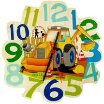 Hess Spielzeug Hess Holzspielzeug Wanduhr Baustelle, in Bunt - Gr.: onesize