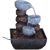 Zimmerbrunnen Tischbrunnen mit LED Beleuchtung Springbrunnen Raumbefeuchter Brunnen Geschenk (20x18x26cm Kaskaden)