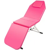 CHERIKIU 3 Zonen Mobile Klappbar Massageliege mit Kopfstütze, 250kg Tragfähig für Spa Salon Tattoo Schönheit, Verstellbare Faltbarer Massagestuhl Bett Professionelle Stahl Massagetisch (Rosa)