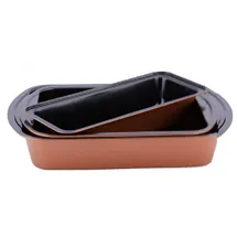 Cheffinger 3-Tlg. Back- und Auflaufform, antihaftbeschichtet - Pflegeleicht & Stapelbar