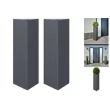 vidaXL Pflanzkübel 2 Stk. Anthrazit Dreieckig 30x26x75 cm Stahl
