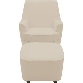 INOSIGN »HETTY, Drehsessel mit Wippfunktion und Hocker; Lesesessel, Armsessel« Set, 2 Stk. tlg. mit Dreh/Wippfunktion, mit Federkern, in Cord und Microfaser