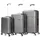 Cheffinger Kofferset Reisekoffer ABS-02 Koffer 3-teilig Hartschale Trolley Set Kofferset, (3 tlg) grau