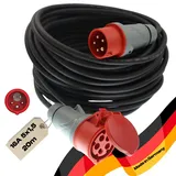netbote24 maxgo CEE Verlängerungskabel Starkstromkabel H07RN-F 5x1,5mm2 16A 400V Flexibles wetterfestes Industriekabel mit Phasenwender MENNEKES 5P Gummiverlängerung 20m