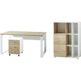 Germania Germania-Werke Möbel-Set »Lioni« 3-teilig, Schreibtisch, Rollcontainer, 3 OH Schrank braun