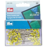 Prym Glaskopfnadeln, 0,60 x 43mm, gelb, 40g, Stahl, 43 x 0,6mm