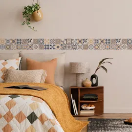 Muralo Tapetenbordüre 10 cm 300 g Beige/Blau/Braun/Orange 10x300 cm