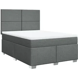 vidaXL Boxspringbett 140 x 200 cm Dunkelgrau