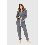 Moniz Damen, Jumpsuit Onesie, Overall S, Dunkelgrau) - S