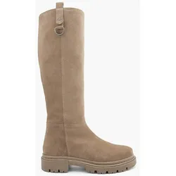 Leder Stiefel - Damen - beige - 39