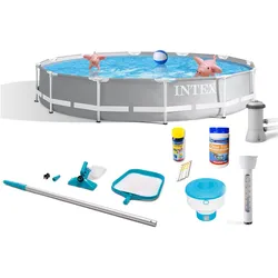 Intex Prism Frame Pool inkl. Filterpumpe 366x76cm + umfangreiches Zubehör