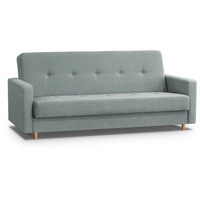 Beautysofa 3-Sitzer Sofa für 3 Personen ADELINE Holzfüße Skandinavisch Polstersofa, Schlaffunktion, Wellenfedern, mit Einbringungin die Wohnung grün