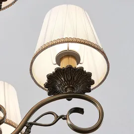 LINDBY Lindby, Finnick Kronleuchter 5-flammig, altmessing, für Wohnzimmer, Stoff / Textil, / 42