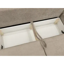 Mirjan24 Ecksofa Berne, Eckcouch mit Schlaffunktion und Bettkasten, Stilvoll Wohnzimmer Polstermöbel (Farbe: Sierra 744, Seite: Links) - Beige