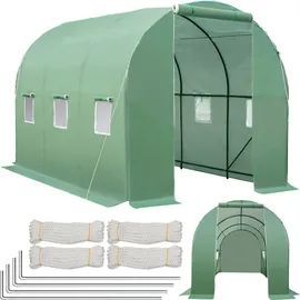 Tectake Gewächshaus Tunnel 3,43 x 2 x 2 m grün