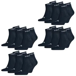 HEAD Herren Damen Unisex Quarter Kurzschaft Sport Socken - 6er 9er 12er Multipack in 35-38 12er Pack