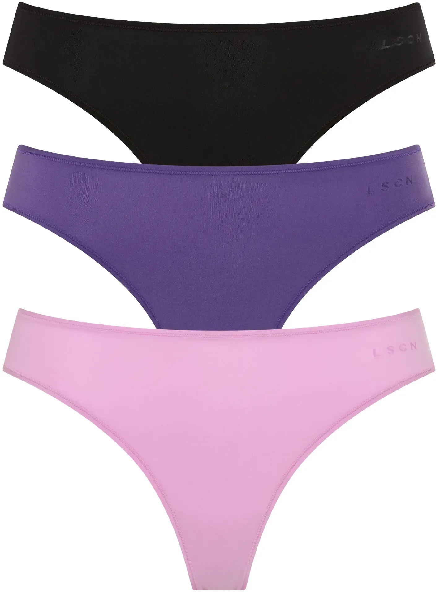 String LSCN BY LASCANA, Damen, Gr. 32/34, blau, violet, lila, Microfaser, Obermaterial: 77% Polyamid, 23% Elasthan, unifarben, körpernah, Unterhosen String, aus weicher und hoch elastischer Microfaser