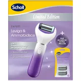 Scholl 2-in-1 Glättet und erweicht Limited Edition, elektrische Pediküre für rissige Füße und Fersen, 3 Doppelwirkungsköpfe im Lieferumfang enthalten, professionelle Fußraspel, entfernt harte Haut und