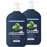 Schauma Schwarzkopf Shampoo For Men mit Hopfen, Kräftigendes Shampoo vom Ansatz an bis in die Spitzen, 2er Pack (2x 750 ml), vegane Formel, aus recyceltem Plastik