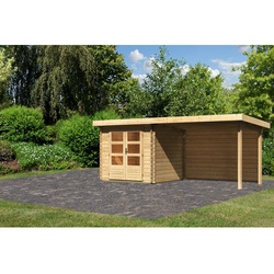 KARIBU Gartenhaus »Bastrup«, Holz, BxHxT: 519 x 217 x 237 cm (Außenmaße inkl. Dachüberstand) - beige