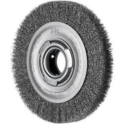 Rundbürste breit ungezopft RBU Ø150x25xvariable Bohrung Stahl-Draht-Ø0,20 Schleifbock