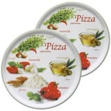 MamboCat Pizzateller 2er Set Pizzateller Napoli Pizzafoods grün 33cm - 04018#ZP1