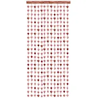 Partydeco Dekorationsfolie Vorhang Girlande Herzen 100 x 245 cm Roségold
