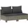 vidaXL Gartensofa 2-Sitzer mit Kissen Grau Poly Rattan