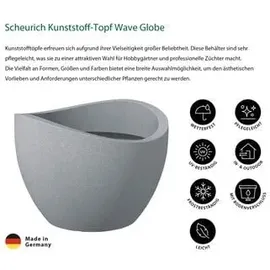Scheurich Pflanzgefäß Wave Globe Cubo 250 Ø 50 x 31,7 cm stony grey