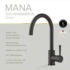 Lenz Einhebelmischer Mana Schwarz