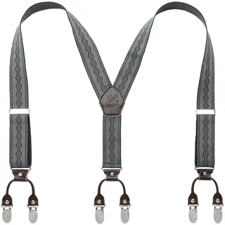 KANGDAI Herren Hosenträger 6 Clips Heavy Duty Men Braces Y Zurück 20 Farben Durable Elastic Verstellbare Hosenträger Starke Metall Clips Hosenträger - Einheitsgröße