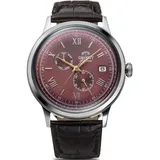 Orient Bambino Version 8 Automatik Lederband rotes Zifferblatt Herrenuhr RA-A...