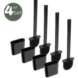 GarPet Klobürste Silikon schwarz 4x Set Wandmontage Silikon Toilettenbürste WC Bürste Klobürstenhalter ohne bohren WC Bürstengarnitur WC Bürsten & Halt