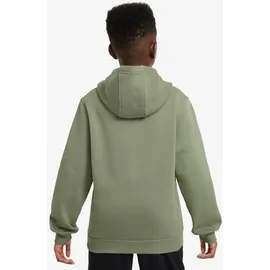 Nike Kinder Kapuzenpullover Club Fleece Big Kids Hoodie FD3000-386 137-147 - Oil Green/White - 137-147