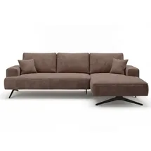 GRAINGOLD Ecksofa Leto Braun Rechts