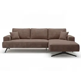 GRAINGOLD Ecksofa Leto Braun Rechts