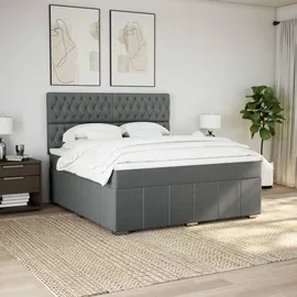 vidaXL Boxspringbett 180 x 200 cm Dunkelgrau