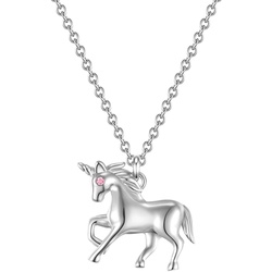 Glanzstücke München Halskette Einhorn Sterling Silber Zirkonia in Silber Ketten   Damen