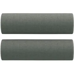 vidaXL Zierkissen 2 Stk. Dunkelgrau Ø15x50 cm Stoff