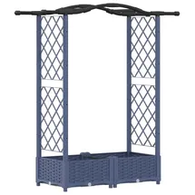 vidaXL Hochbeet mit Rankgitter und Dach 124 x 40 x 125 cm Grau