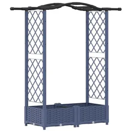 vidaXL Hochbeet mit Rankgitter und Dach 124 x 40 x 125 cm Grau