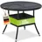 Juskys Yoro Polyrattan Gartentisch rund Ø 80 cm Schwarz