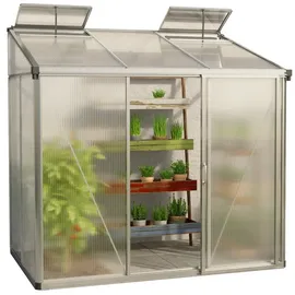 Gfp Eden Anlehngewächshaus Aluminium Natur Blankglas 3 mm 3,26 m2