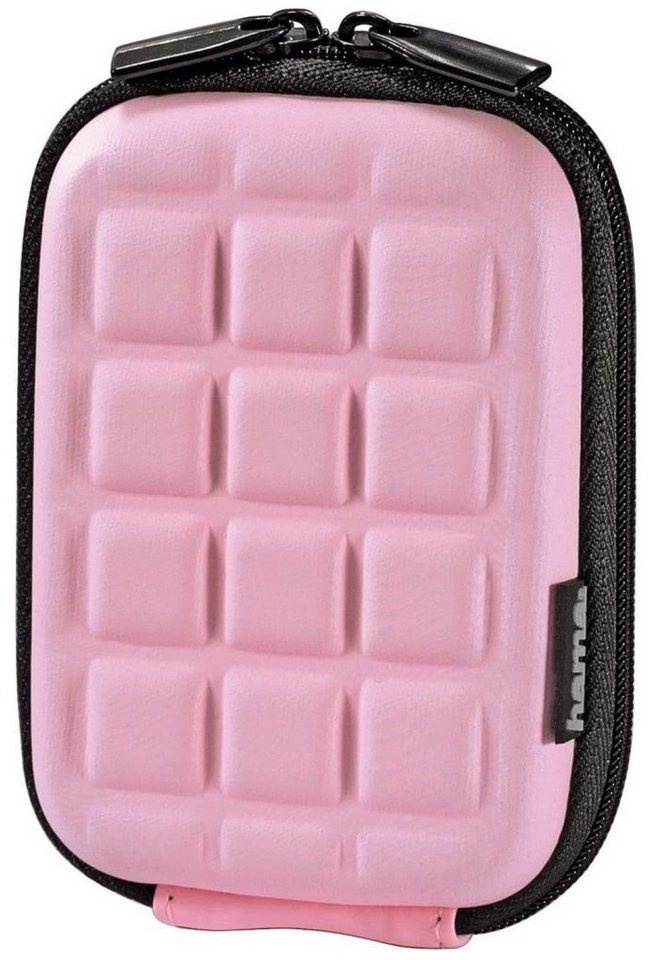 Hama Kameratasche Hardcase Square 40G Kamera-Tasche Cover, Schutz-Hülle, Gürtelschlaufe, Reißverschlussöffnung, EVA-Material rosa