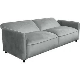 dorel home 3-Sitzer DOREL HOME "Allie Curved Schlafsofa 209 cm", grau (hellgrau), B:209cm H:80cm T:91cm, 100% Polyester, Sofas, Bettfunktion (110/190), verstellbare Rückenlehne, Cord u. Velours