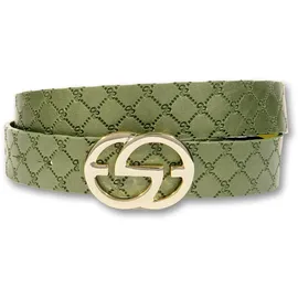 Silbergift Koppelgürtel Leder grün 95