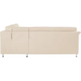 Home Affaire Ecksofa HOME AFFAIRE "Cardoso L-Form", beige (creme), B:249cm H:90cm T:209cm, Luxus-Microfaser Lederoptik (100% Polyester);Luxus-Microfaser (100% Polyester);Luxus-Microfaser ALTARA NUBUCK (100% Polyester);Struktur (100% Polyester), Sofas, Ecksofa,