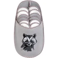 ONVAYA® ABS Gästepantoffel | Waschbär | 6er Set | Antirutsch Sohle | Hausschuhe | Filzpantoffel | Gr. 36-45 Gästehausschuhe