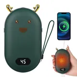 HIULLEN 5200mAh Handwärmer Wiederaufladbar, Handwärmer Elektrisch Kinder, Tragbarer Taschenwärmer mit Digitalanzeige, Wiederverwendbar Handwärmers USB Powerbank 3 Heizmodi Geschenk für Frauen Mann